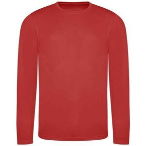 AWDis Cool Mens Moisture Wicking Long-Sleeved T-Shirt / Fire Red
